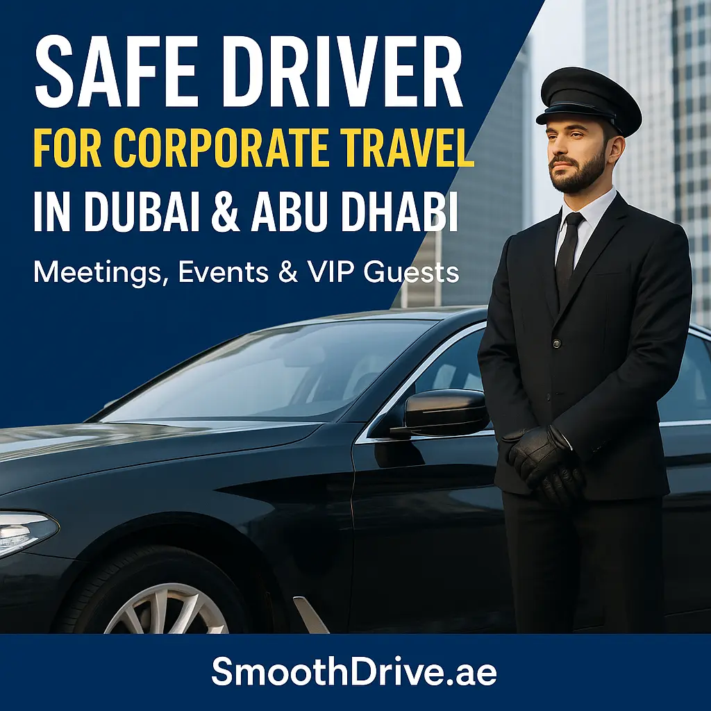 Safe Driver standing with SUV for Corporate events